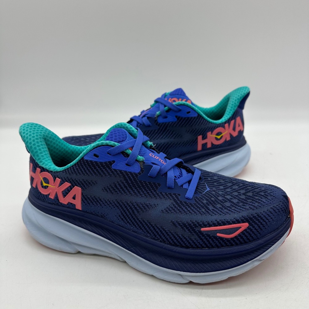 Hoka 1127896 BBCRM Women Size 6 Clifton 9 Bellwether Blue Ceramic Running Shoes